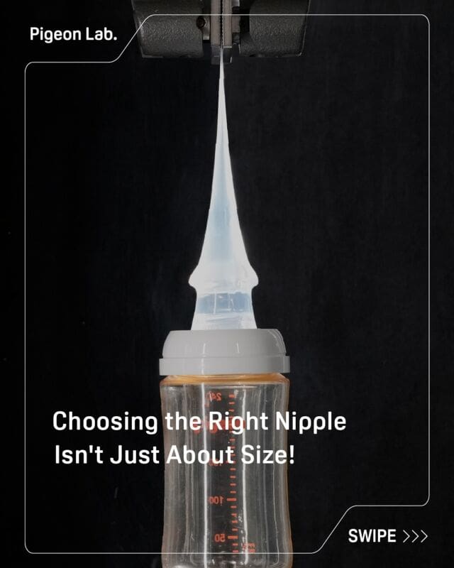 🗣️ Choosing the Right Nipple Isn’t Just About Size! 

When Pigeon makes nipples for babies in their first months of life, we use soft, flexible silicone. This makes nursing easier for newborns with weak suction.

Older babies can bite and tug on the nipple as the feed, so we make nipples for them out of silicone designed to withstand this treatment.

And it’s not only softness that differs. Our SofTouch nipples use varying wall thickness from tip to base to make feeding even easier.

#pigeonsg #PigeonLab #CelebrateBabiesTheWayTheyAre #SofTouch #PigeonNursingBottle #pigeonmilkbottle #babyfeeding #breastfeeding