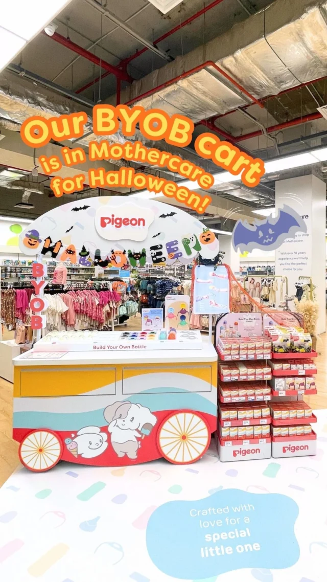 Why are we so obsessed with Halloween? Because it’s an excuse to make something spook-tacular! 🦇

You asked, and we delivered: The Pigeon BYOB Cart is now at Mothercare Harbourfront Centre for the whole month!

🎃 Build Your Own Bottle: Mix and match colors and designs for a unique bottle.
👻 Grab the Limited Edition Set: Yes, the adorable Halloween Hood, Cap & Handle set is available right here!

PLUS, we have more special deals brewing at the cart that we’ll announce in the coming days so stay tuned!

Come put together a one-of-a-kind treat for your little monster! We’re here from 1 – 31 October! 😈

#pigeonsg #BYOB #halloween #newlaunch #spookyseason #trickortreat #sgmummy #sgbaby #babyessentials