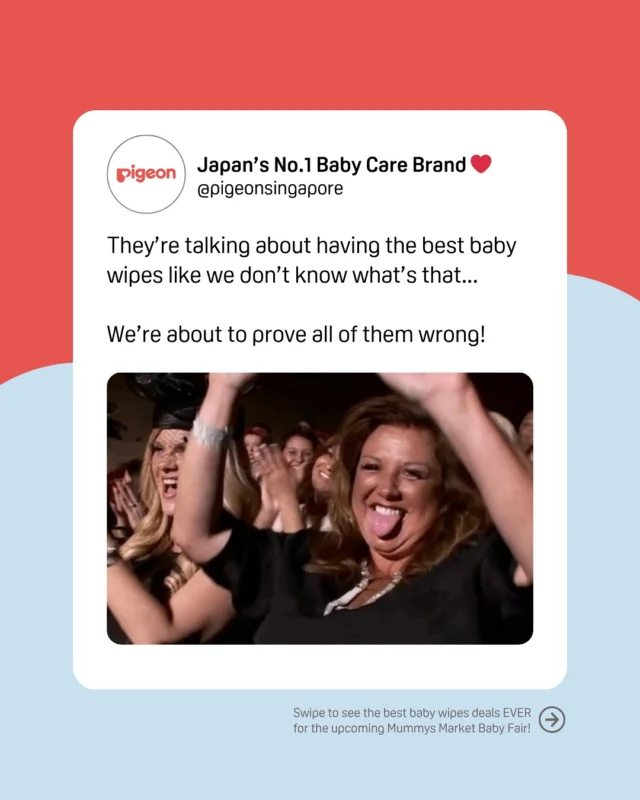 Let’s be real - when it comes to the gentlest, safest, and most effective clean, we DEFINITELY know what’s up 😉. 
Our already #1 best-selling wipes have officially been upgraded to the NEW Aqua Baby Wipes 💧- now Softer, Thicker and Gentler! 
Forget everything else - stock up on at the @mummys_market Baby Fair this weekend! Swipe to see the bundle deals we’re dropping, we’re not holding back! 
Comment “❤️” if you’re ready to fill your cart! 
#pigeonsg #PigeonAquaBabyWipes #BabyWipes #MummysMarketBabyFair  #NewLaunch #babyessentials #newbornessentials