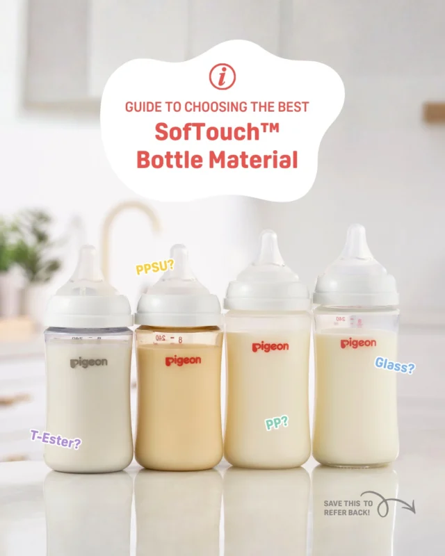Glass, PPSU, PP or T-Ester? Which one actually fits YOUR life? 🤔🍼

Choosing a bottle shouldn’t feel like a science experiment. Whether you prioritise durability for travel, the purity of glass, or one that is highly resistant to UV degradation, we have the perfect match for your lifestyle.

Save this guide and share it with fellow mummies and daddies if you found it useful! 📨

#pigeonsingapore #PigeonSofTouch #BabyBottles #bottlefeeding #BabyEssentials #breastfeeding