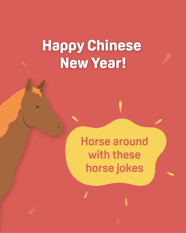 Giddy up for the Year of the Horse! 🐎✨ Here are some horse jokes to make you smile (or groan) this festive season.

Happy Chinese New Year from Pigeon! 🧧 Wishing you and your little ones a "hay-ppy" and healthy year ahead! 🕊️🏮