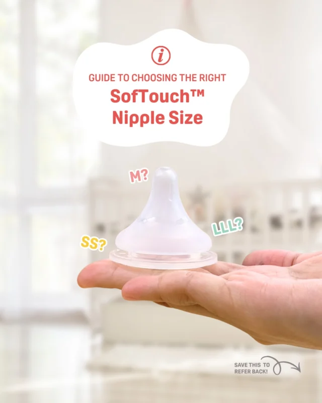 Is your baby suddenly “fighting” the bottle? 🥺🍼

You’ve checked the diaper. They aren’t over-tired. The milk is the perfect temperature. But they’re still arching their back, pulling away, or falling asleep before drinking enough. 💔

Well, you might want to check on that bottle nipple.

As your baby grows, their sucking strength changes.
Flow too slow? Frustrating to drink from. Flow too fast?
Choking and gas.

Get the calm feeds you and baby dream about when you save and refer to this SofTouch™ Nipple Size Chart.

#pigeonsingapore #pigeonsoftouch #babyessentials #bottlefeeding #firsttimeparents