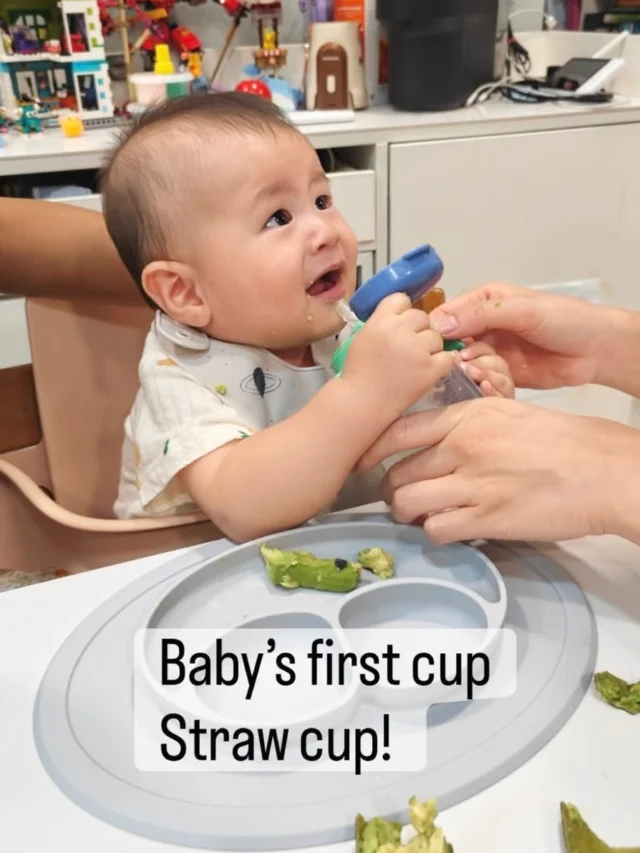 A little throwback to baby Jonathan’s weaning journey beginnings at 6 months old! Mama @conbriomusictherapy uses the StarTouch™ Straw Cup for his beverage and he loves it 🤩

What make our StarTouch so special:
⭐️ Co-developed with a Speech and Feeding Therapist ⭐️ Sensory Bumps On The Straw: Provides a tactile guide for baby’s lip rounding and closure at the straw tip
⭐️ Short Straw Length: The straw only reaches the baby’s tongue tip, supporting proper tongue tip elevation and a mature swallow pattern
⭐️ EasyDrink Valve: Allows for easy, spill-free sipping
without hard suction or biting
⭐️ Gravity Ball Straw: Drink from any angle, even when
your little one tilts or inverts the cup

Little Jonathan is using the Mint-To-Be colour combi 🍃💙

Which one would you choose?

#pigeonsingapore #PigeonStarTouch #babyweaning #babyessentials #strawcup